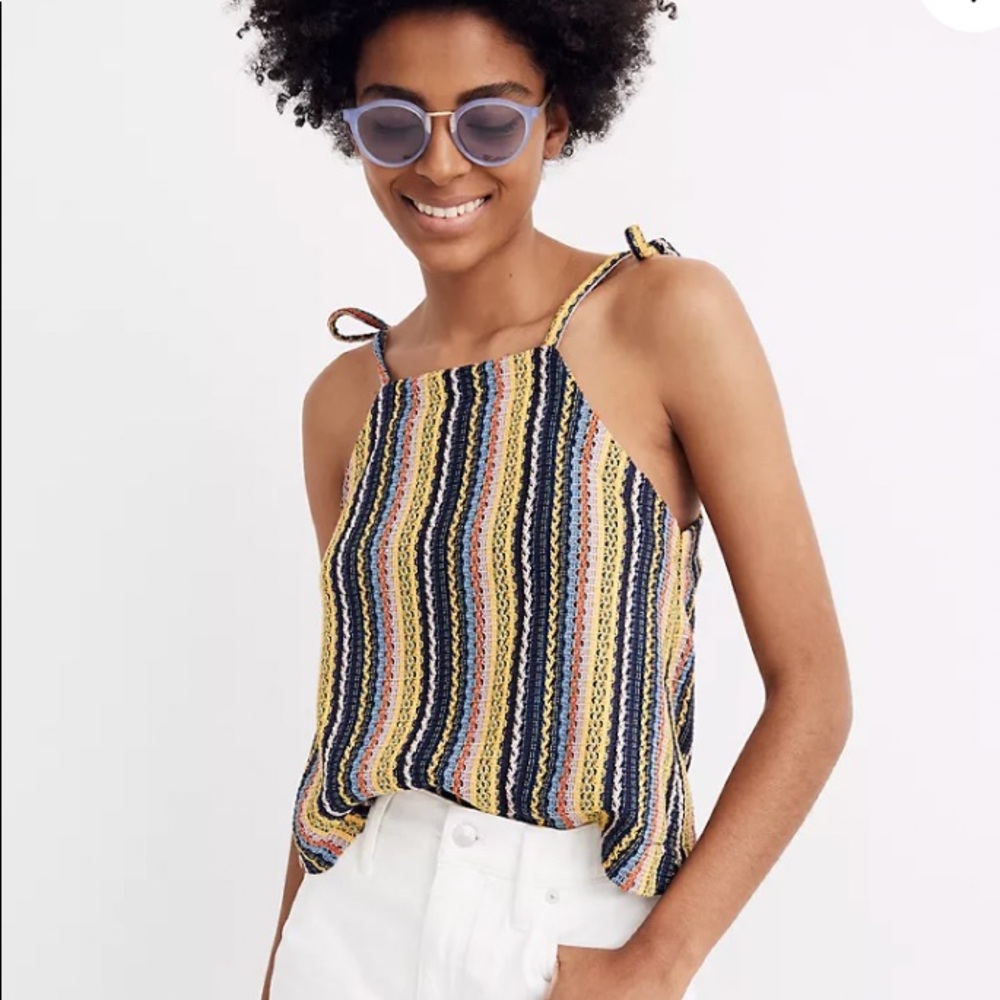 madewell x texture & thread stripe tank top